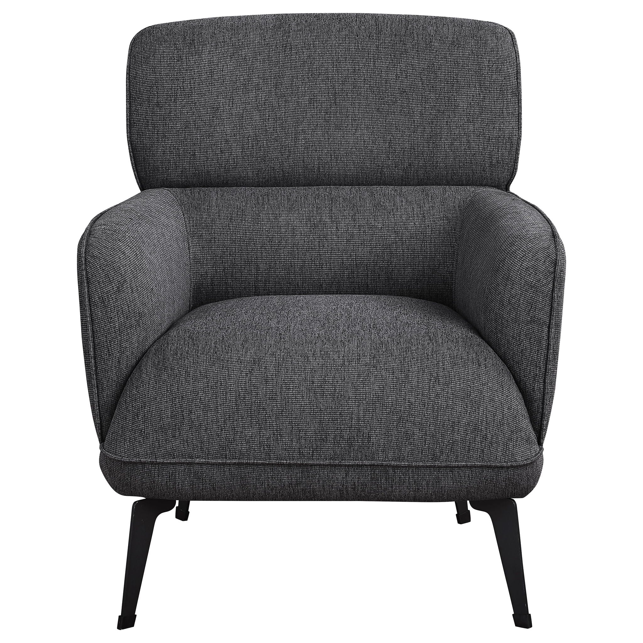 Andrea Upholstered Crescent Arm Accent Chair Grey