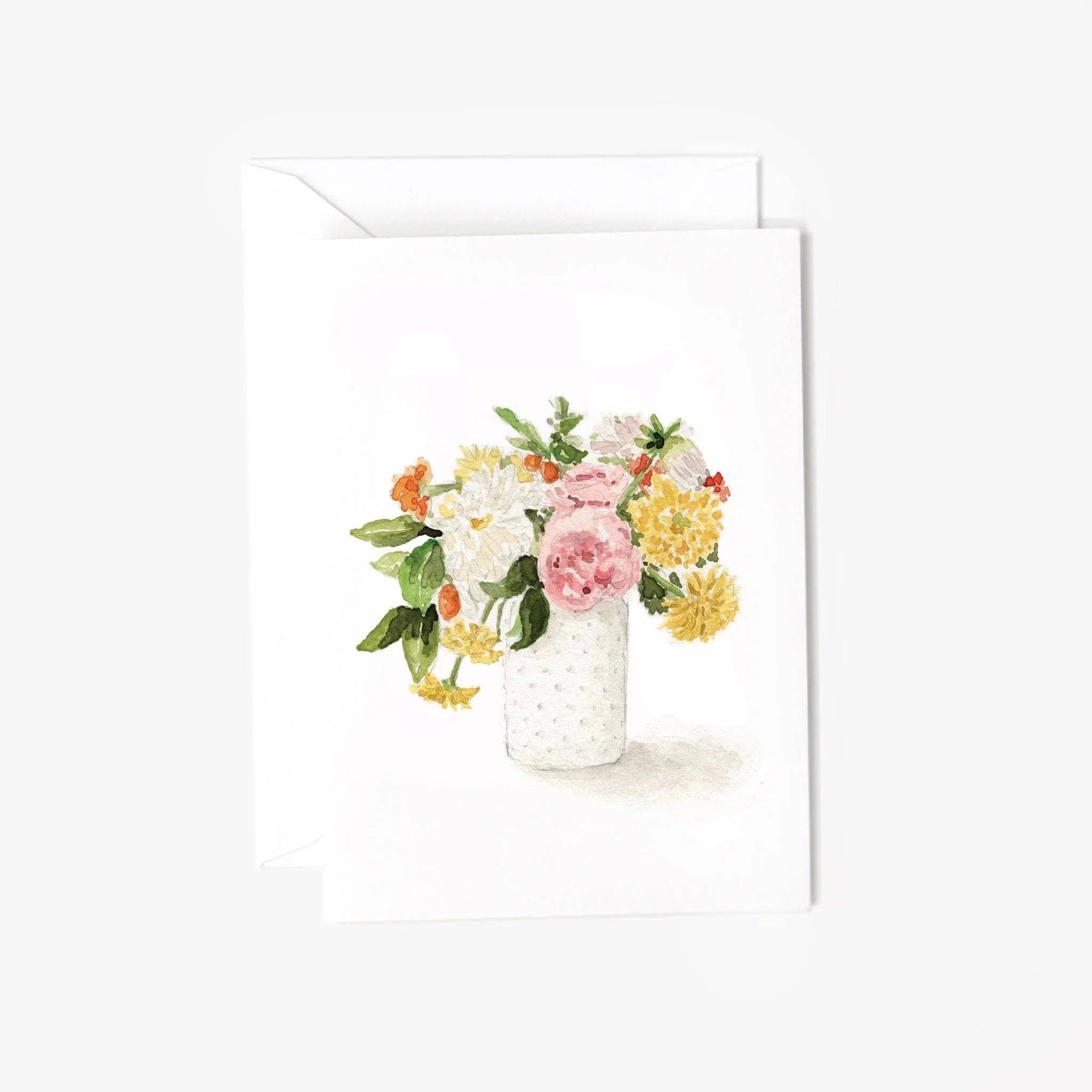 Hobnail bouquet mini enclosure notecard