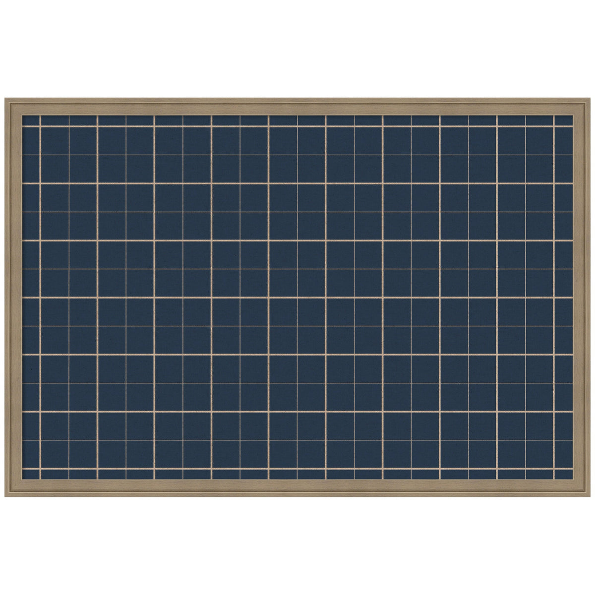 Framed Fabric Pinboard Navy Blue Plaid Wall Organization