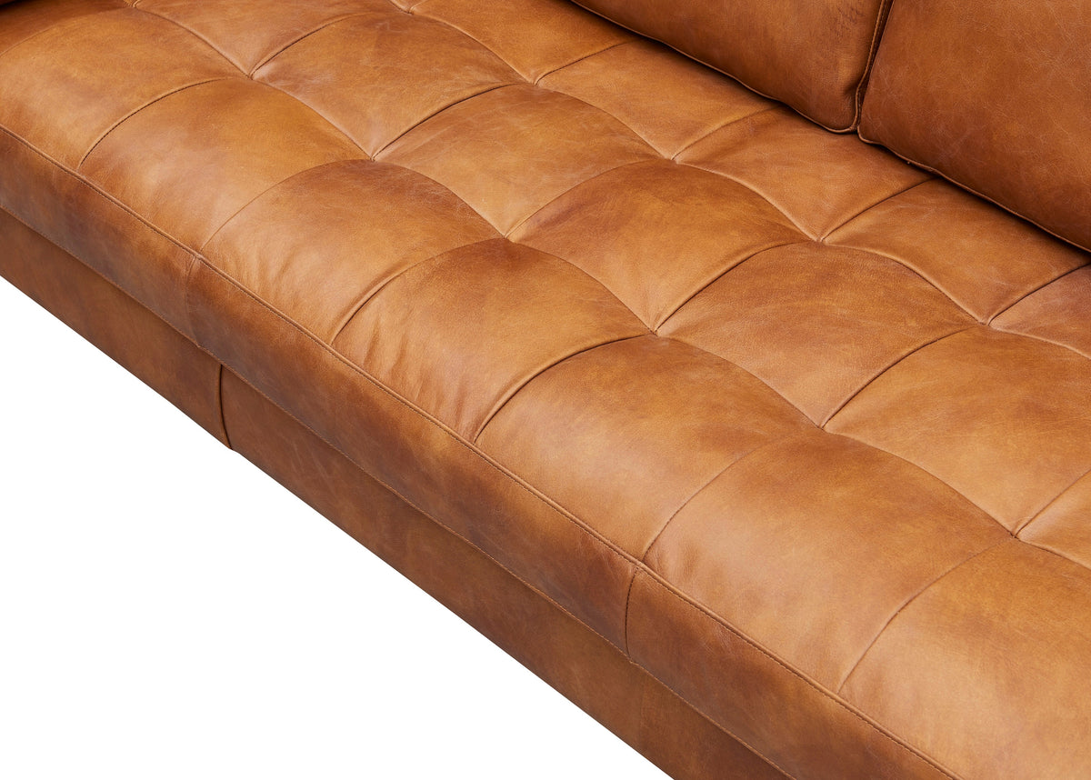 Alamo Top Grain Leather Love Seat - Light Brown