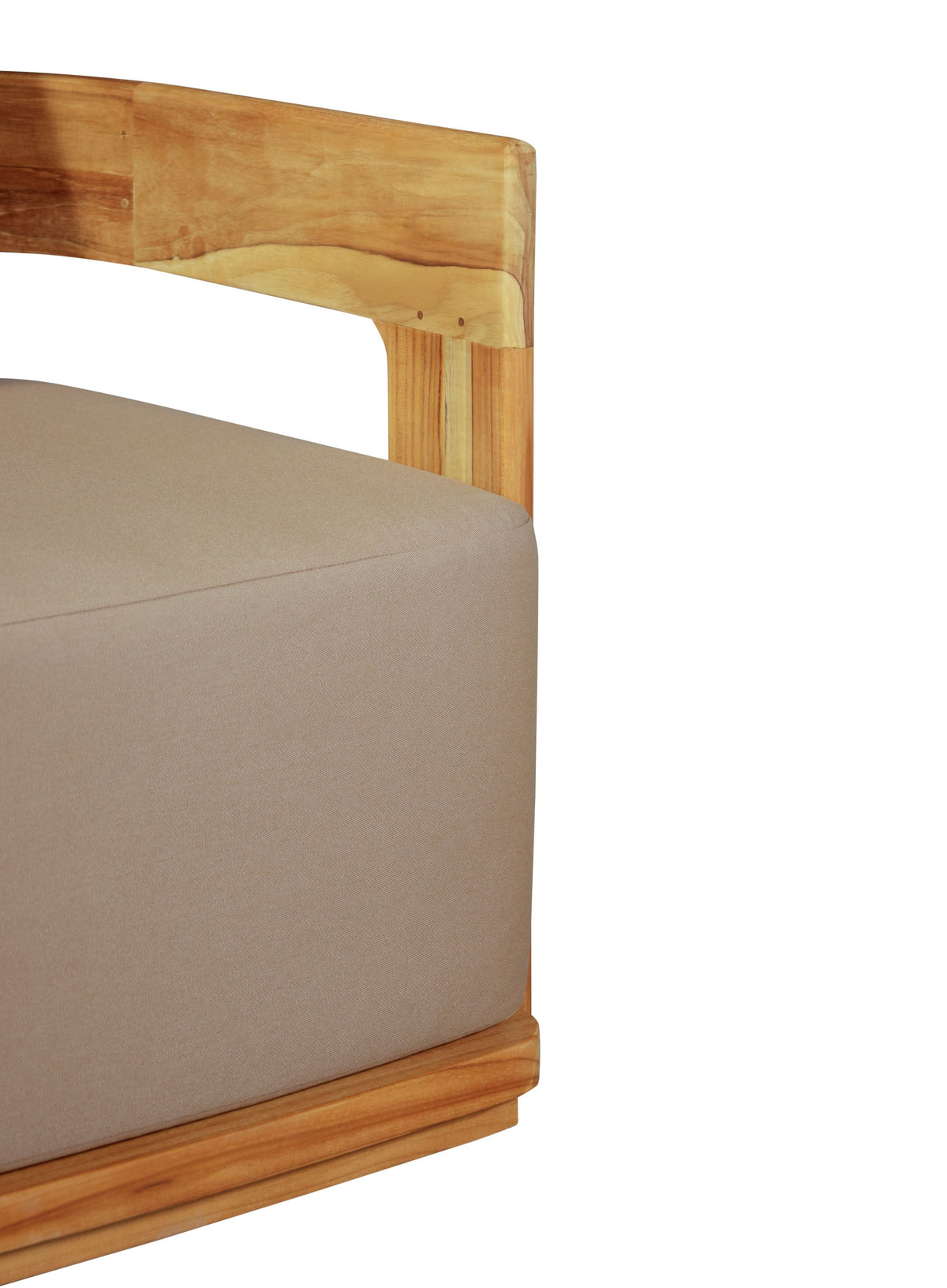Eclipse Outdoor solid Teak Wood Sofa Set - light brown fabric