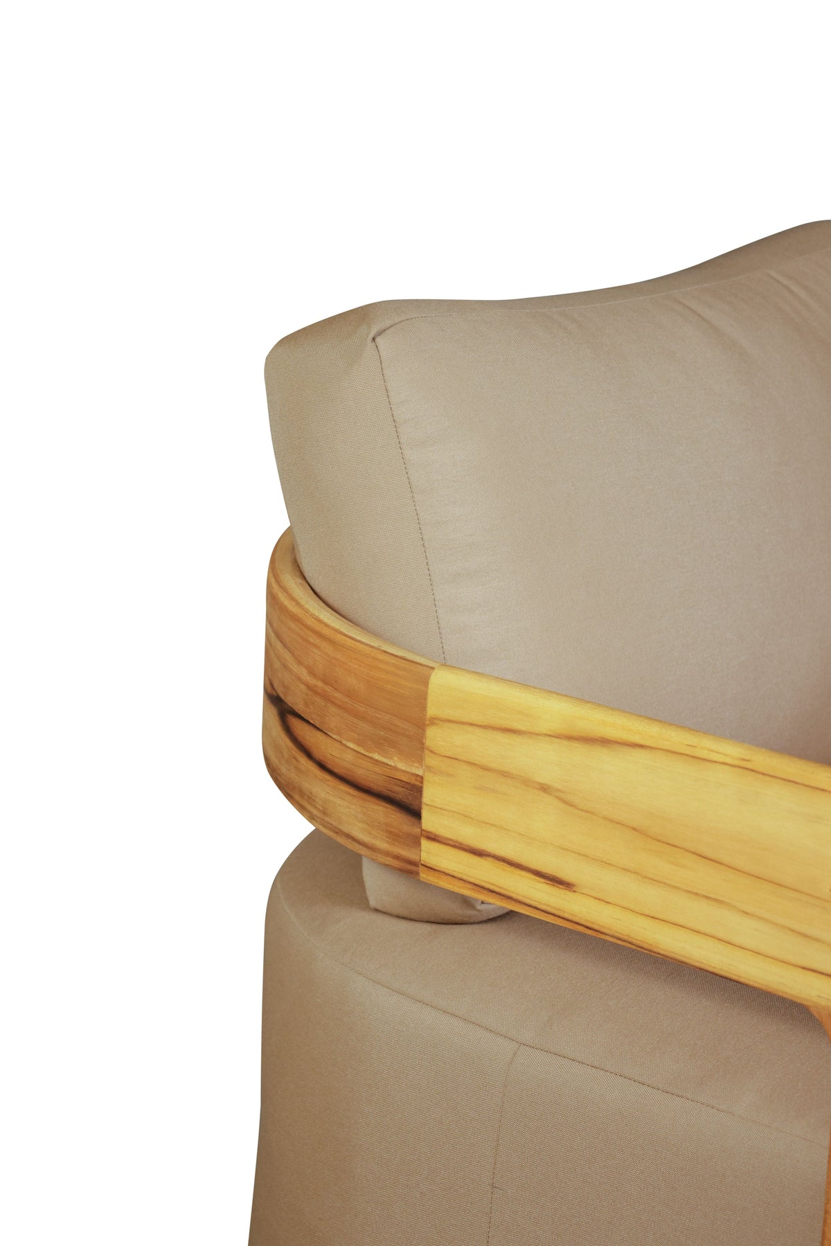 Eclipse Outdoor solid Teak Wood Sofa Set - light brown fabric