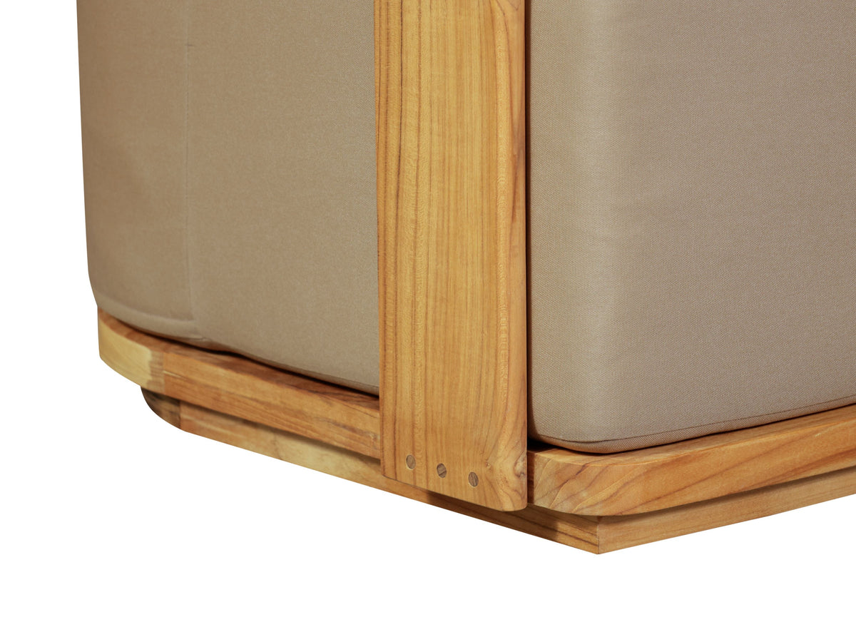 Eclipse Outdoor solid Teak Wood Sofa Set - light brown fabric