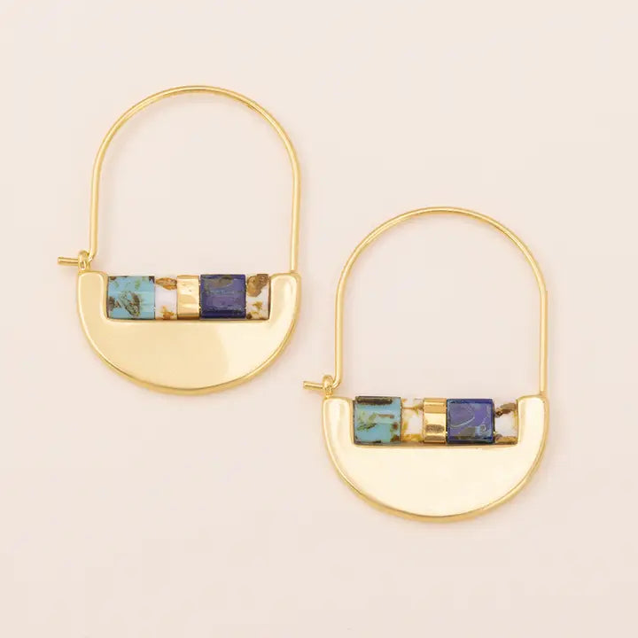 Good Karma Miyuki Cresent Hoop Earrings