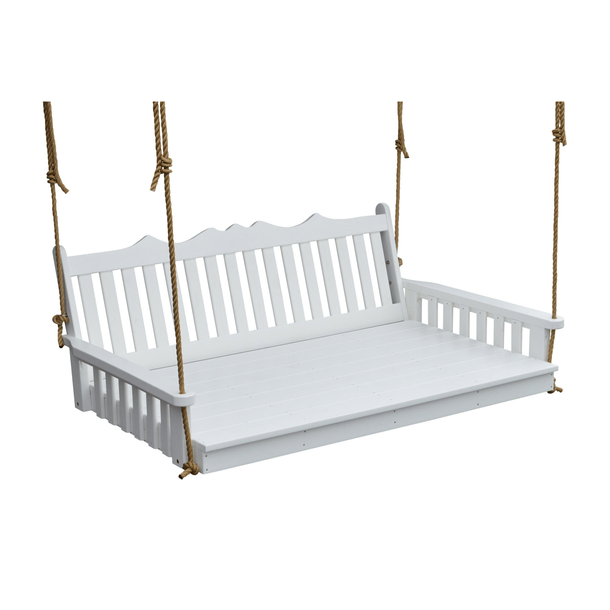 Keystone Amish Co. 6 Foot York Recycled Plastic Swing Bed, Bright White