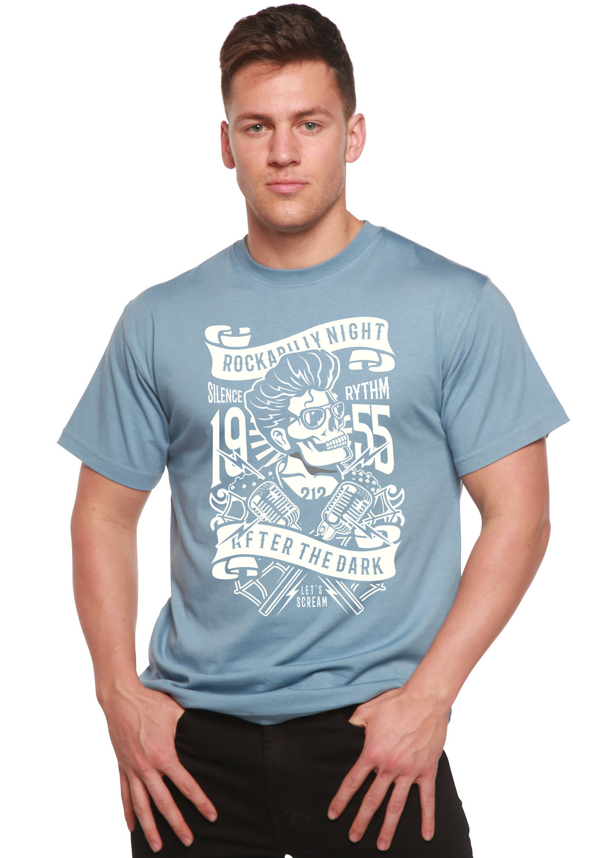 Rockabilly Night Spun Bamboo® Men's Bamboo Viscose/Organic Cotton Short Sleeve Graphic T-Shirt