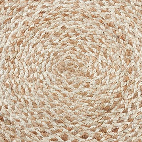 100% Jute Woven Design Farmhouse Placemats 16 Inch Round, Set of 4 - Natural Braided Table Mats for Home, Dining Room, Banquets, Family Gathering and Special Occasion