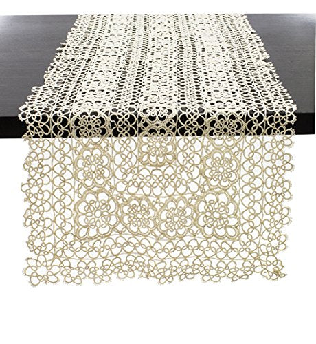 Fennco Styles Handmade All-Over Tatted Lace Doilies, 10-inch Heart Shaped, White Color, Set of 4