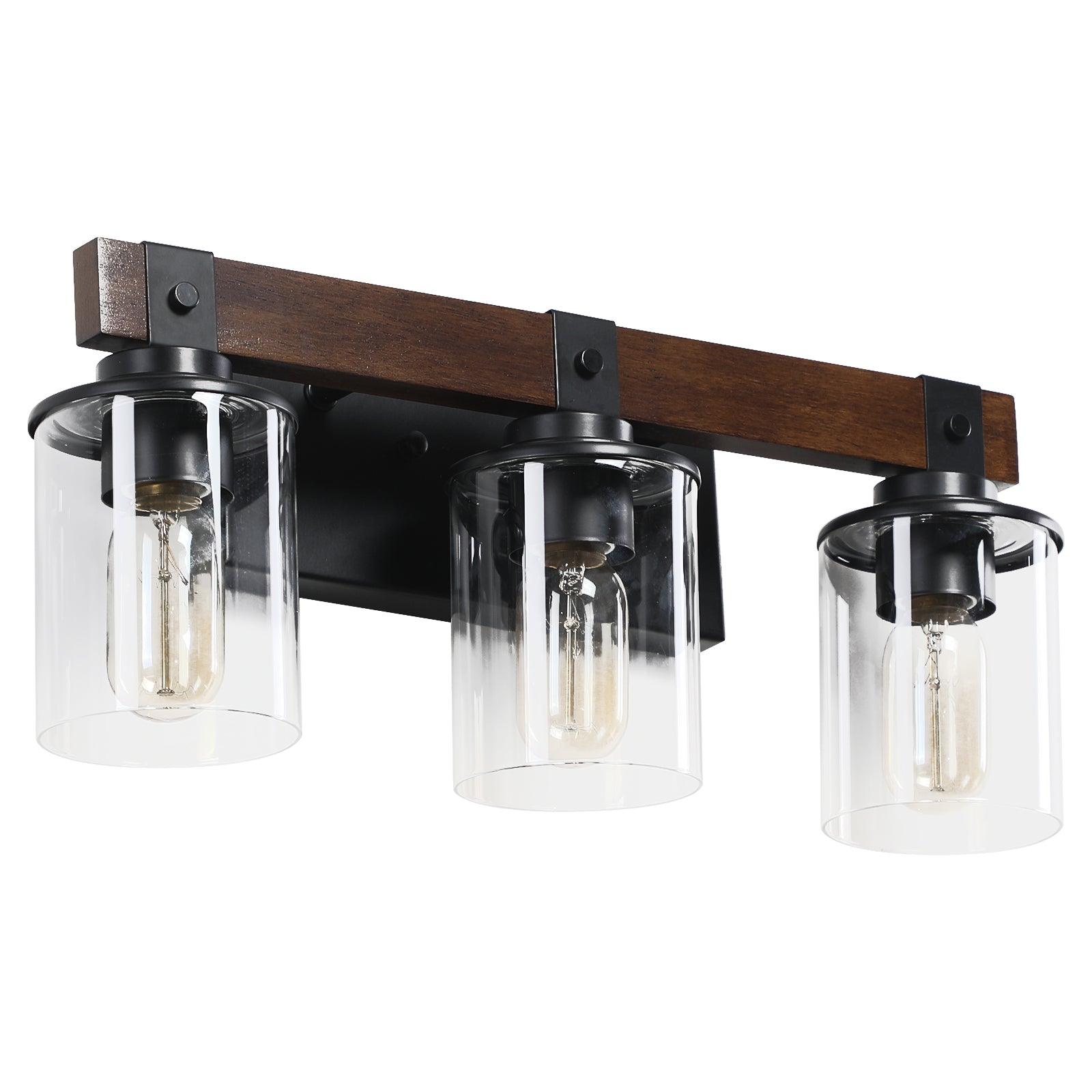 19" Rustic 3-Light Vanity Light, Industrial Bathroom Wall Sconce, Modern Farmhouse Lighting Fixture (No Bulbs)