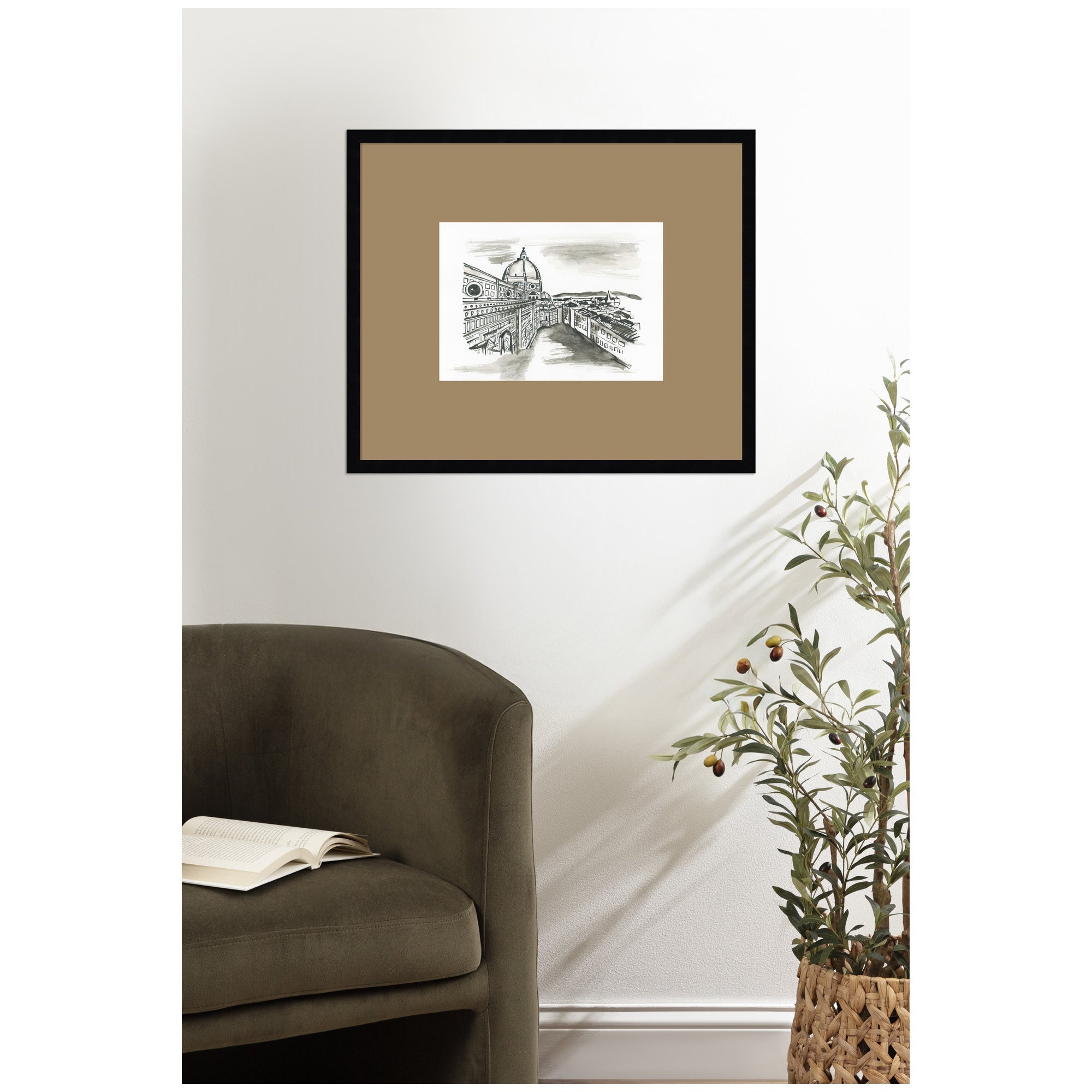 Postcard Florence by Teju Reval Framed Wall Art Print Matted