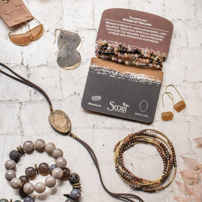 Stone Wrap Necklace/Bracelet: Tourmaline - Stone of Healing