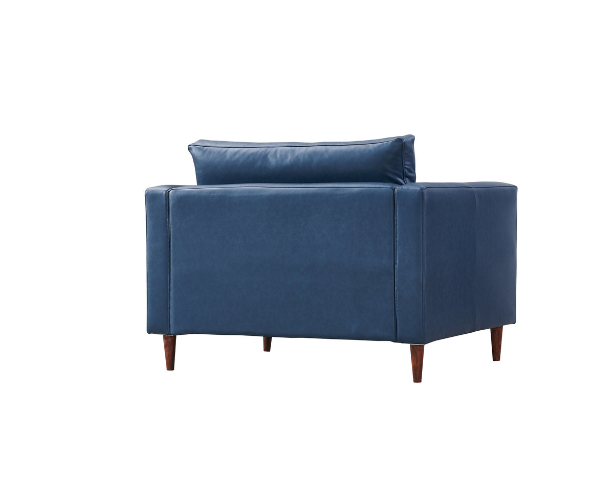 Alessandra Modern Contemporary Eco Leather Arm Chair - Blue