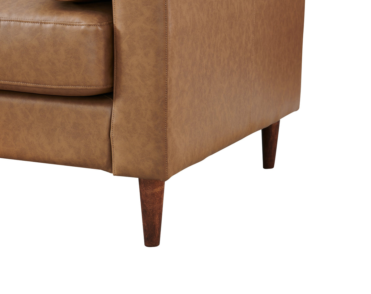Alessandra Modern Contemporary Eco Leather Arm Chair - Light Brown