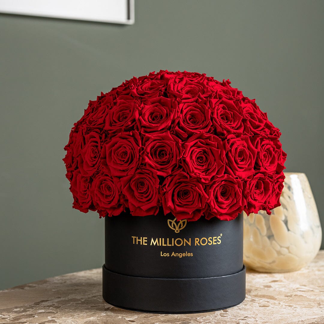 Classic Black Superdome Box | Red Roses