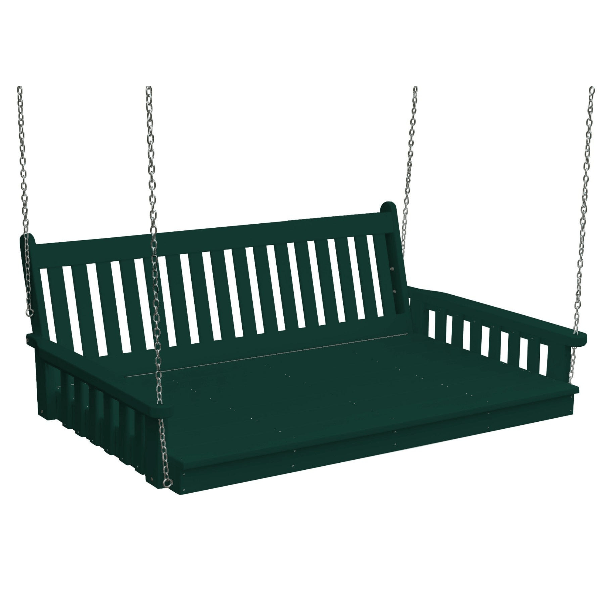 Keystone Amish Co. 4 Foot Franklin Recycled Plastic Swing Bed, Turf Green