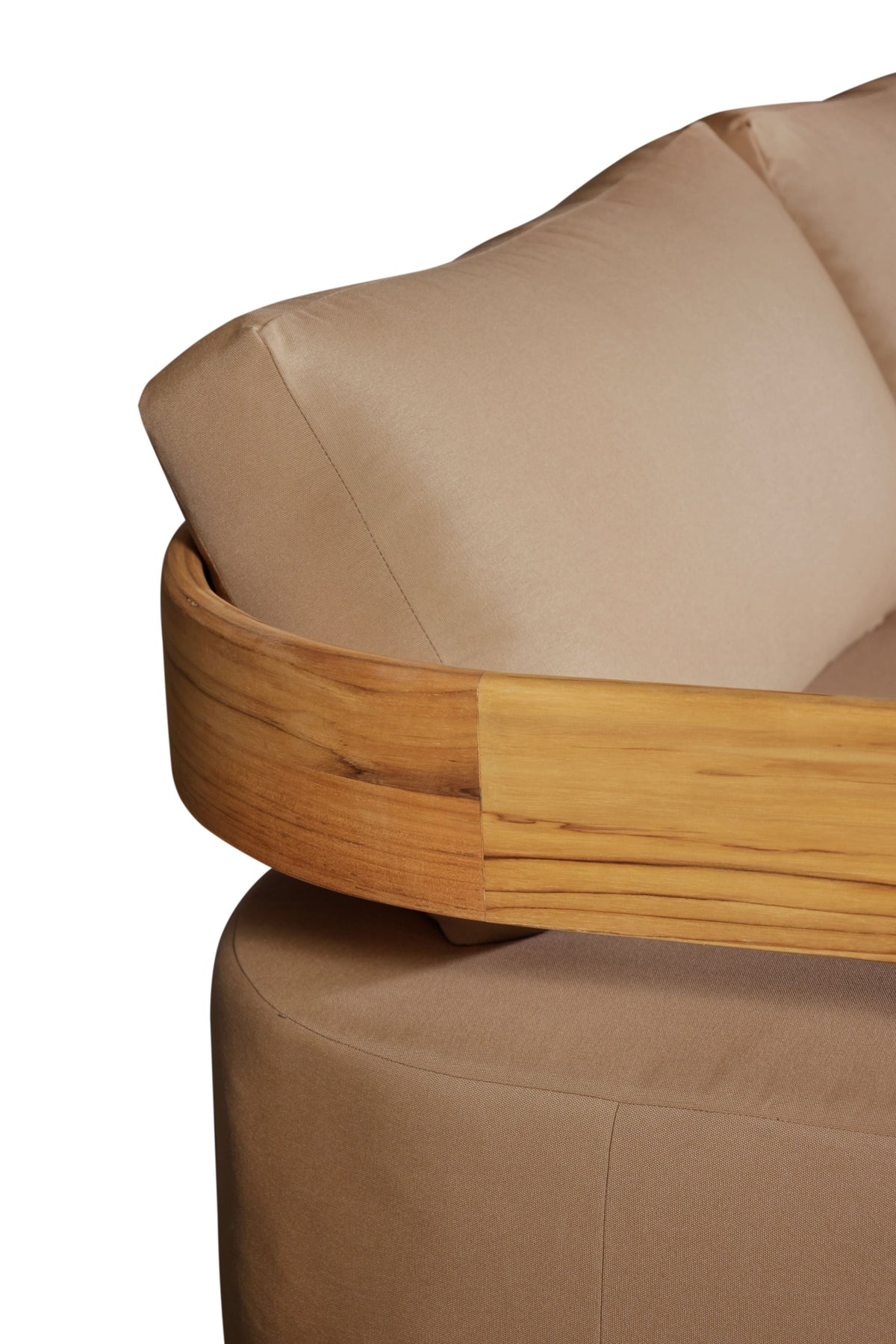 Eclipse Outdoor Solid Teak Wood Love seat - Light Brown Fabric