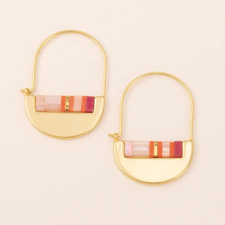 Good Karma Miyuki Cresent Hoop Earrings