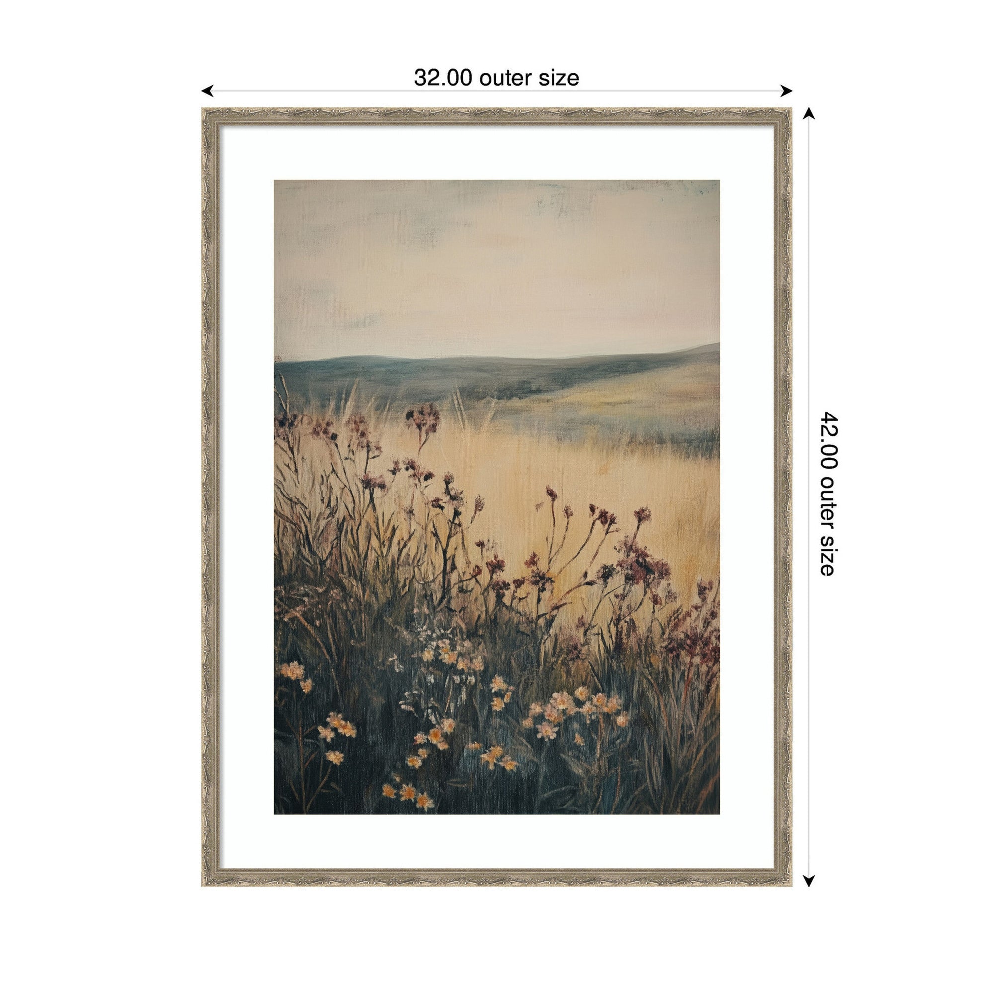 Landscape Wild Flower by Melloi Art Prints Framed Wall Art Print