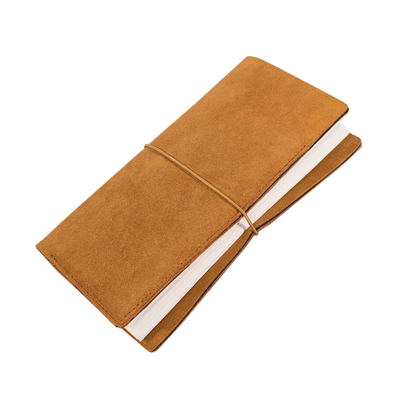 Suede Journal W/ Organic Cotton Paper Small: Cognac