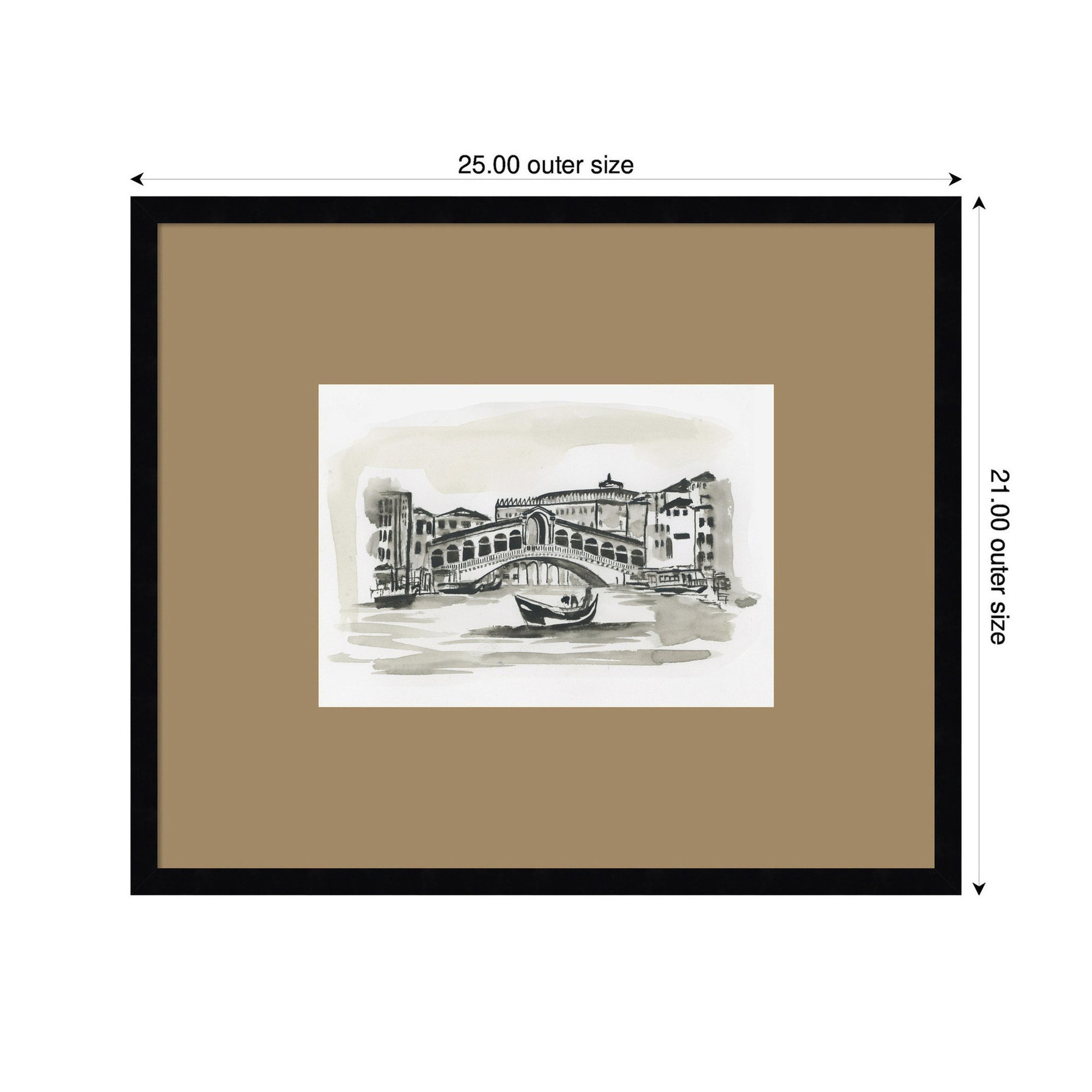 Postcard Venice by Teju Reval Framed Wall Art Print Matted