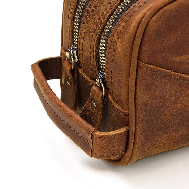 Genuine Leather Travel Toiletry Bag