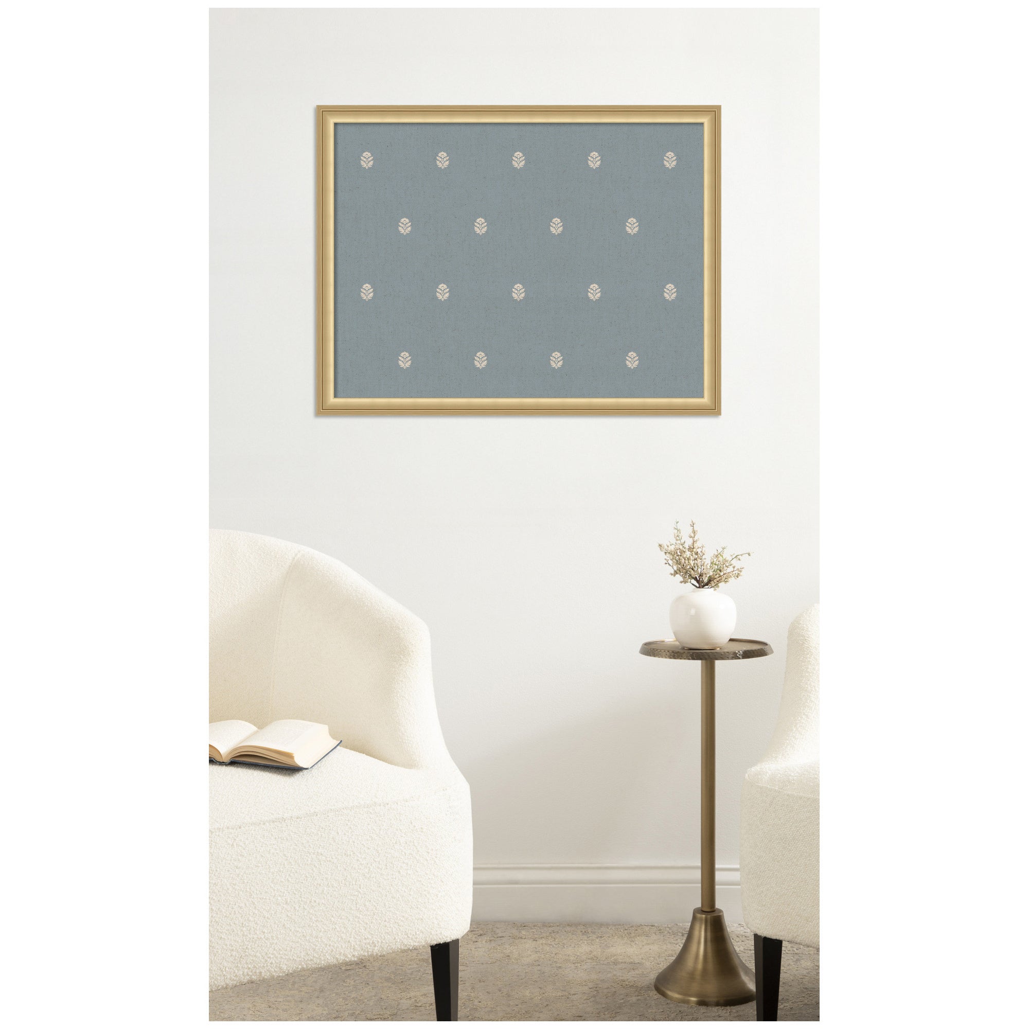 Pinboard Blue Botanical Block Print