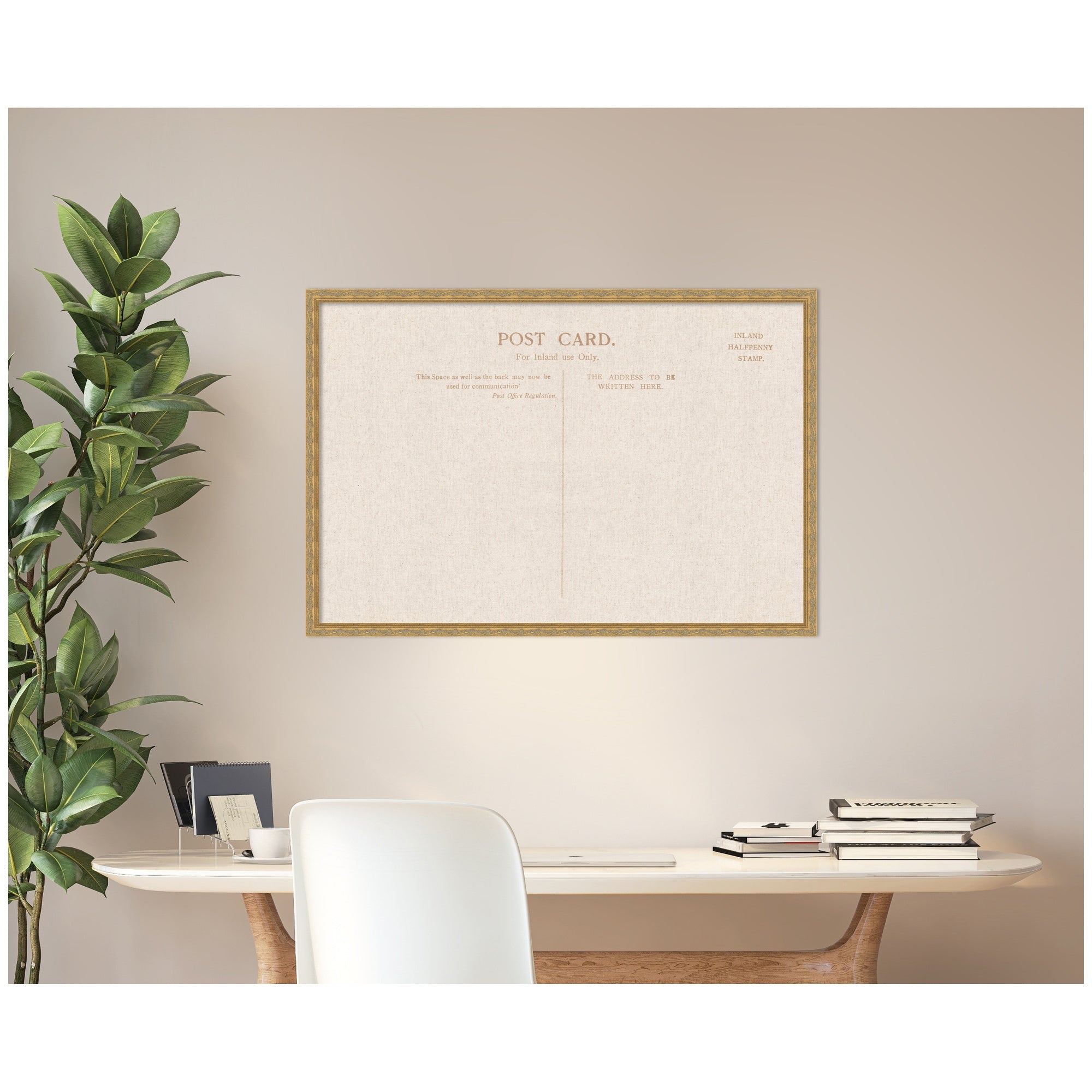 Framed Fabric Pinboard Linen Vintage Post Card Wall Organization