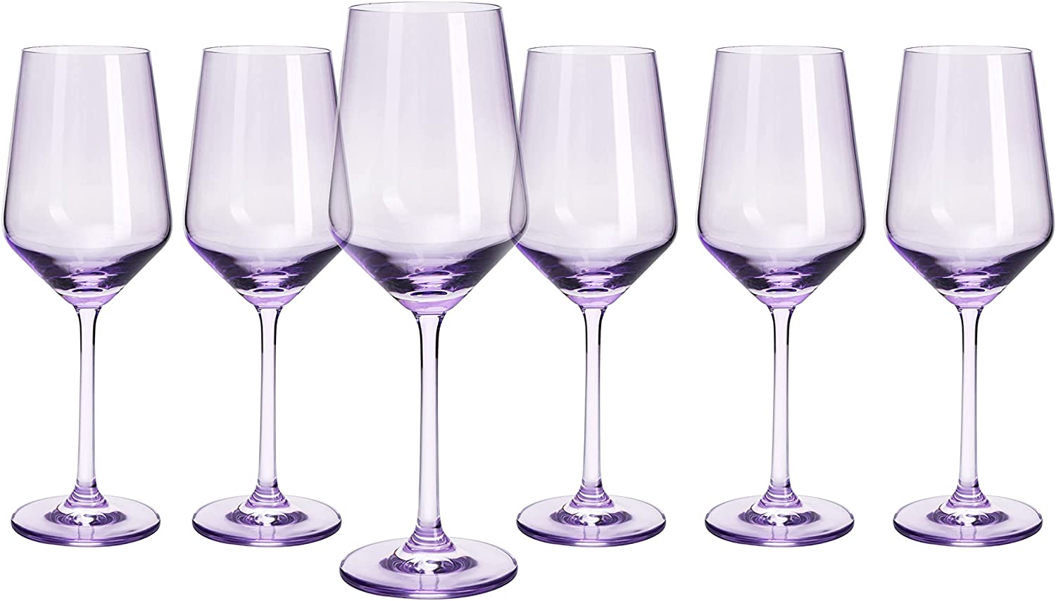 Set Of 6 Colored Wine Glasses 12 Oz Hand Blown Italian Style Crystal Bordeaux Wine Glasses Premium S