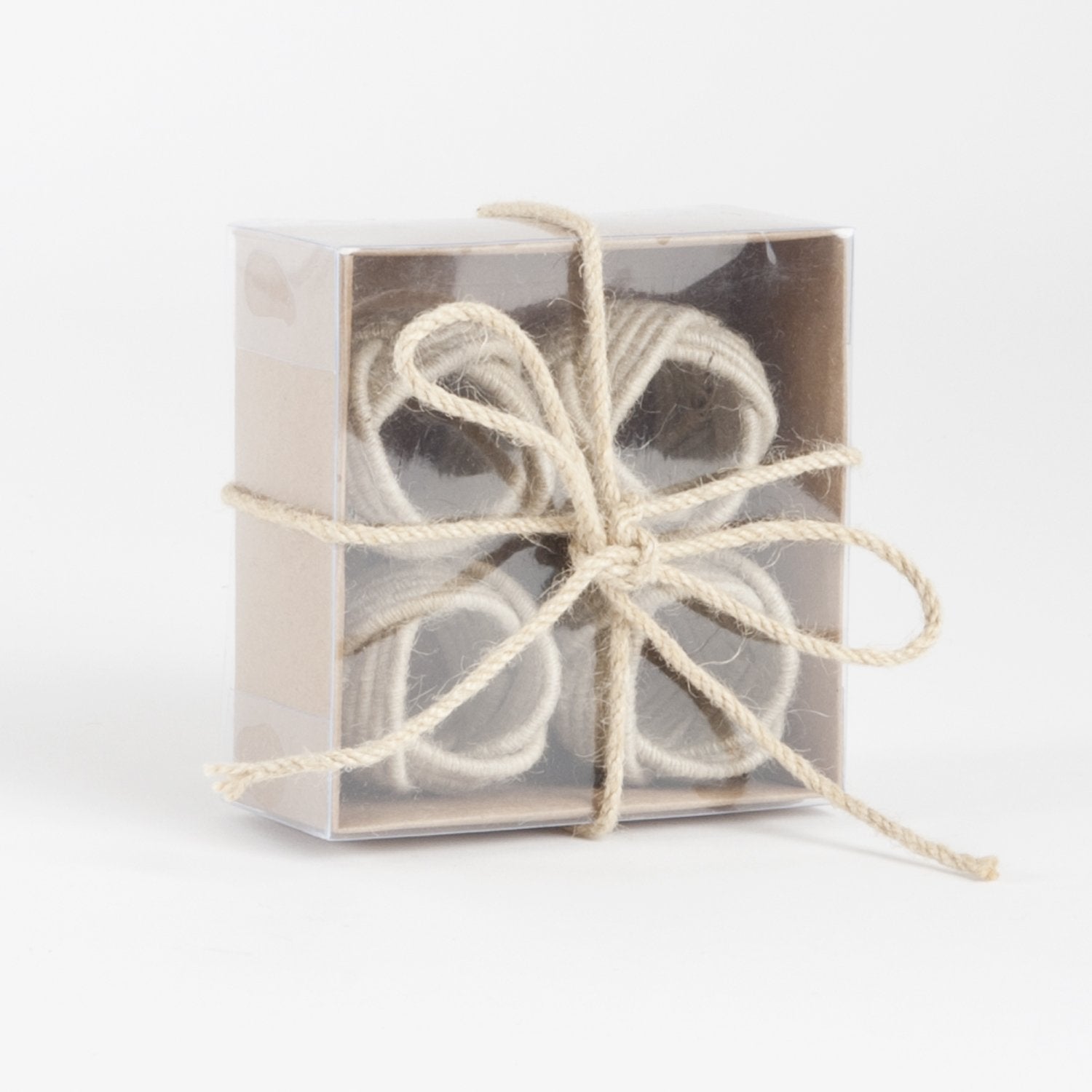 Fennco Styles Classic Braided Jute Burlap Napkin Rings - Set of 4