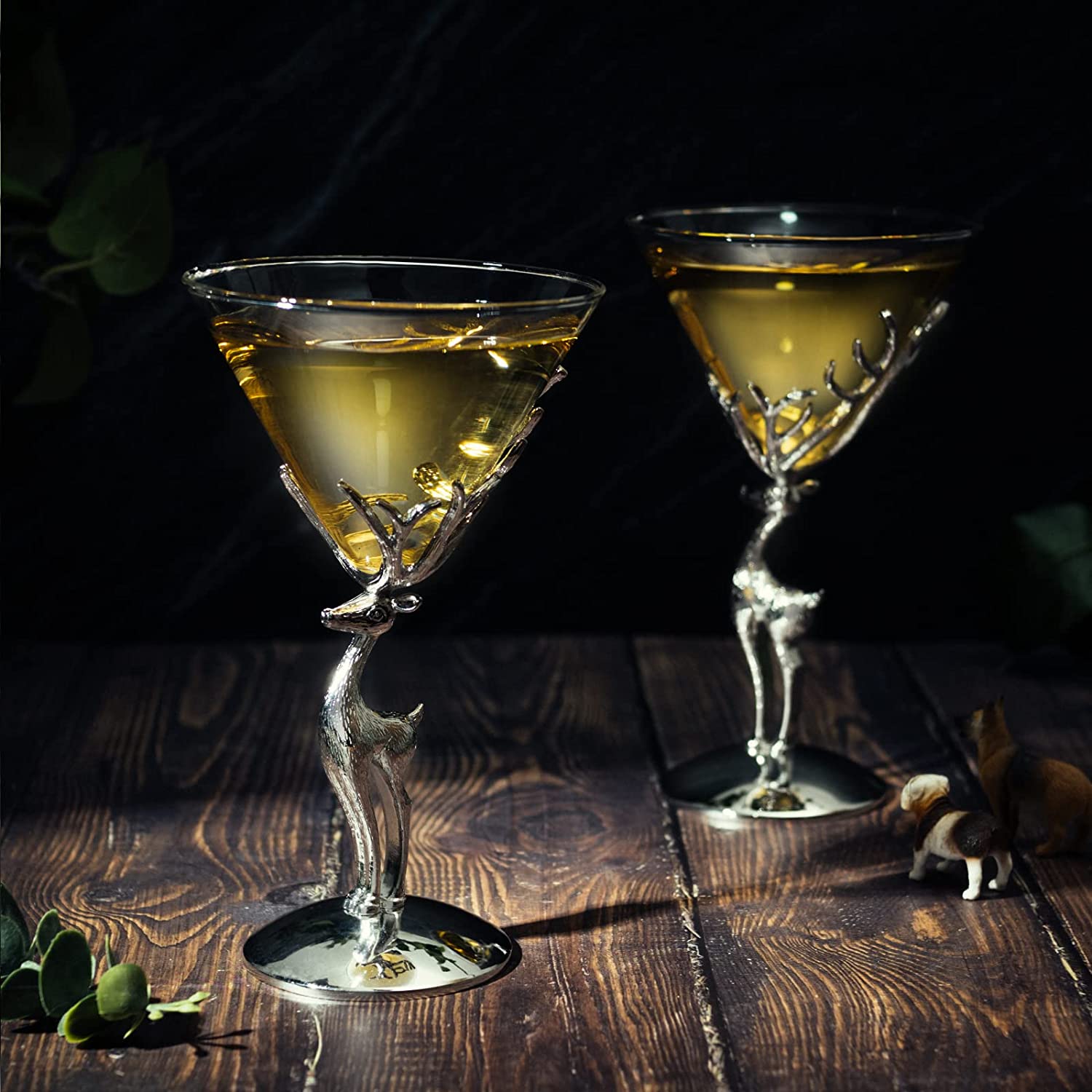 Stag Martini Glasses Set Premium Barware Gift