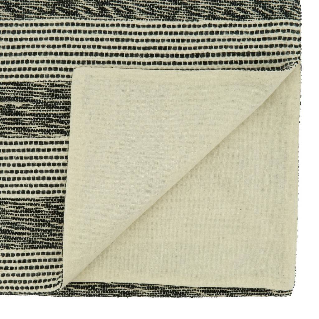 Fennco Styles Striped Design Cotton Table Runner 16" W x 72" L - Black & White Table Cover for Home Décor, Dining Table, Banquets, Family Gathering and Special Events