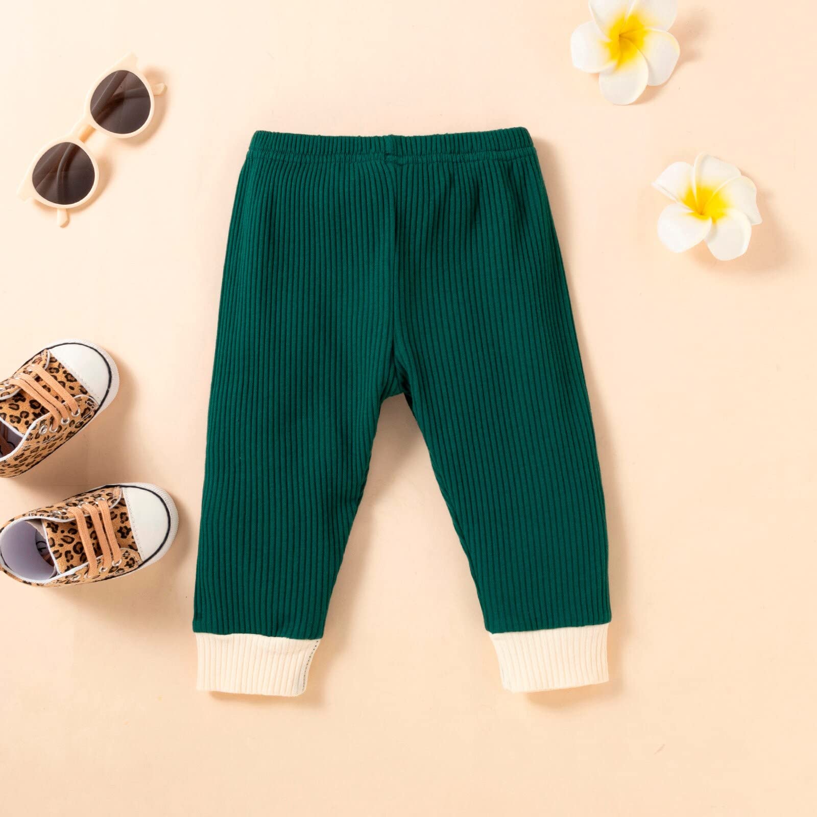 stylesilove Baby Boys Girls Solid Long Sleeve Henley Top & Pants 2pcs Set Unisex Toddler Ribbed Cotton Outfit