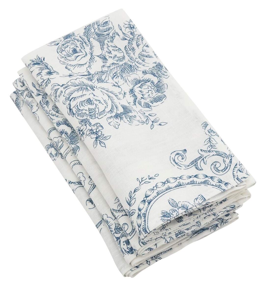 Floral Story Pure 100% Pure Linen Table Runner - Indigo Elegant Table Cover for Home, Dining Room, Weddings, Banquets, Holidays and Special Occasions