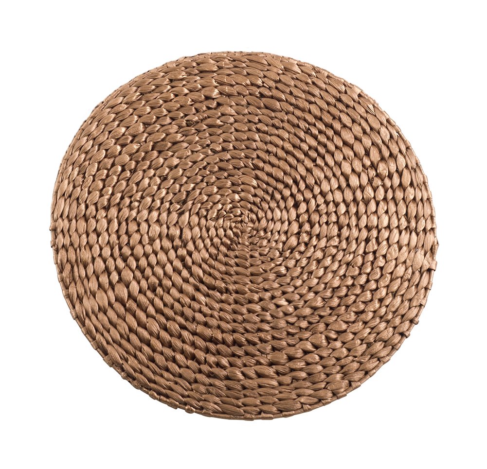 Fennco Styles Natural Water Hyacinth Decorative Hand Woven Rattan Placemat 15" Round