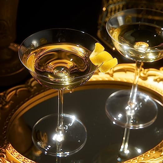 Vintage Crystal Coupe Glasses Set Of 2 Clear Radiance Champagne Martini Cocktails Hand Blown Classy
