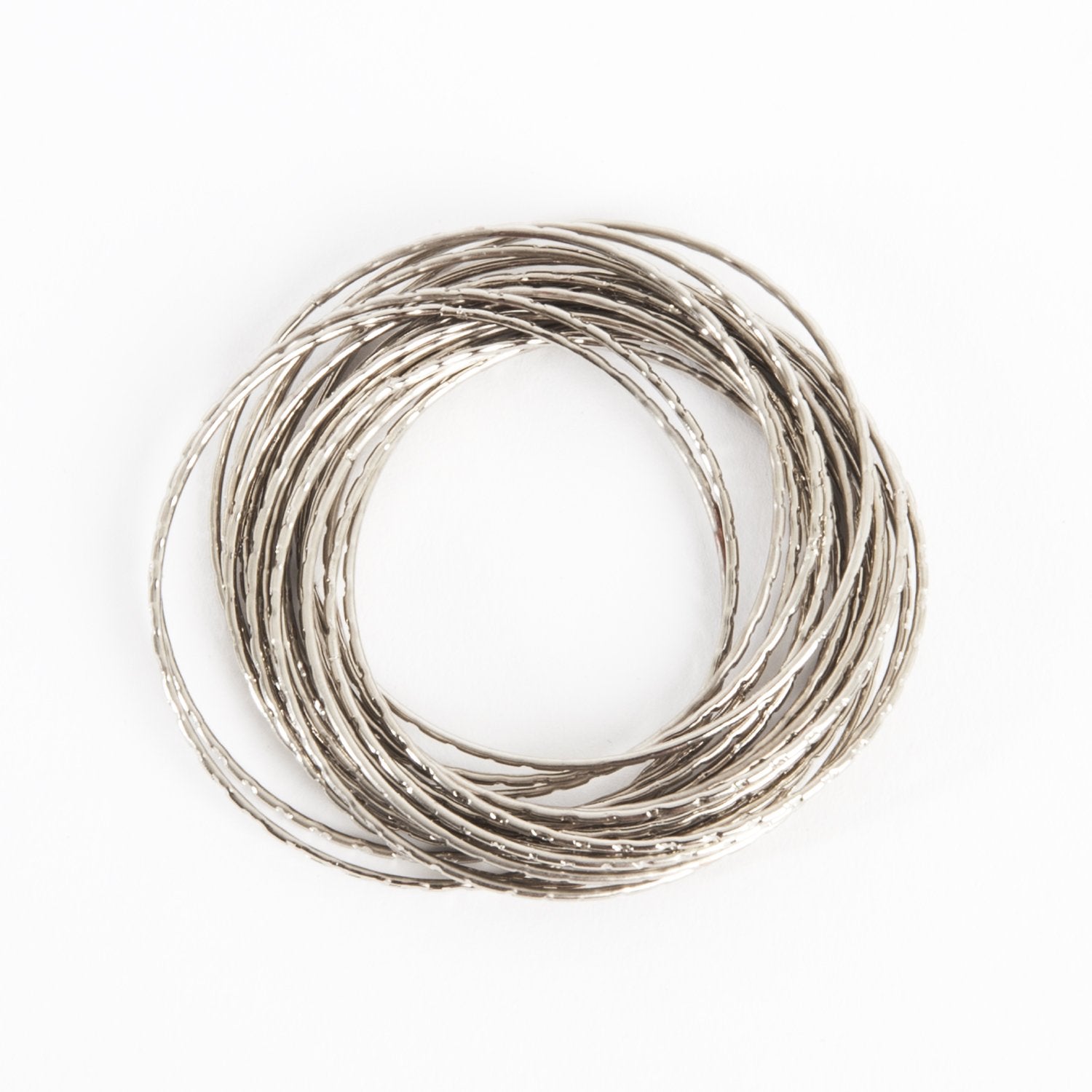 Fennco Styles Bangle Design Metal Napkin Rings, Set of 4
