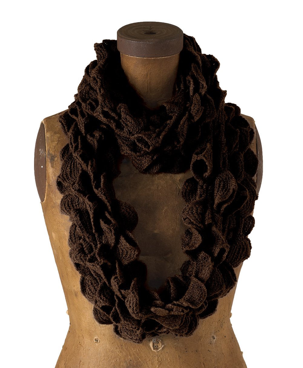 stylesilove Women Girls Chic Ruffle Knit Infinity Circle Loop Scarf Versatile Winter Autumn Fashion Neck Warmer