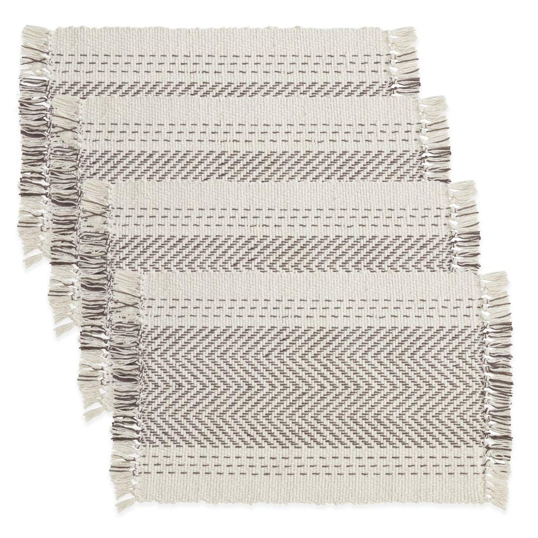 Modern Kantha Stitch Design 100% Cotton Table Runner - Grey Table Cover for Everyday Use, Dining Room Décor, Family Gathering and Special Occasion