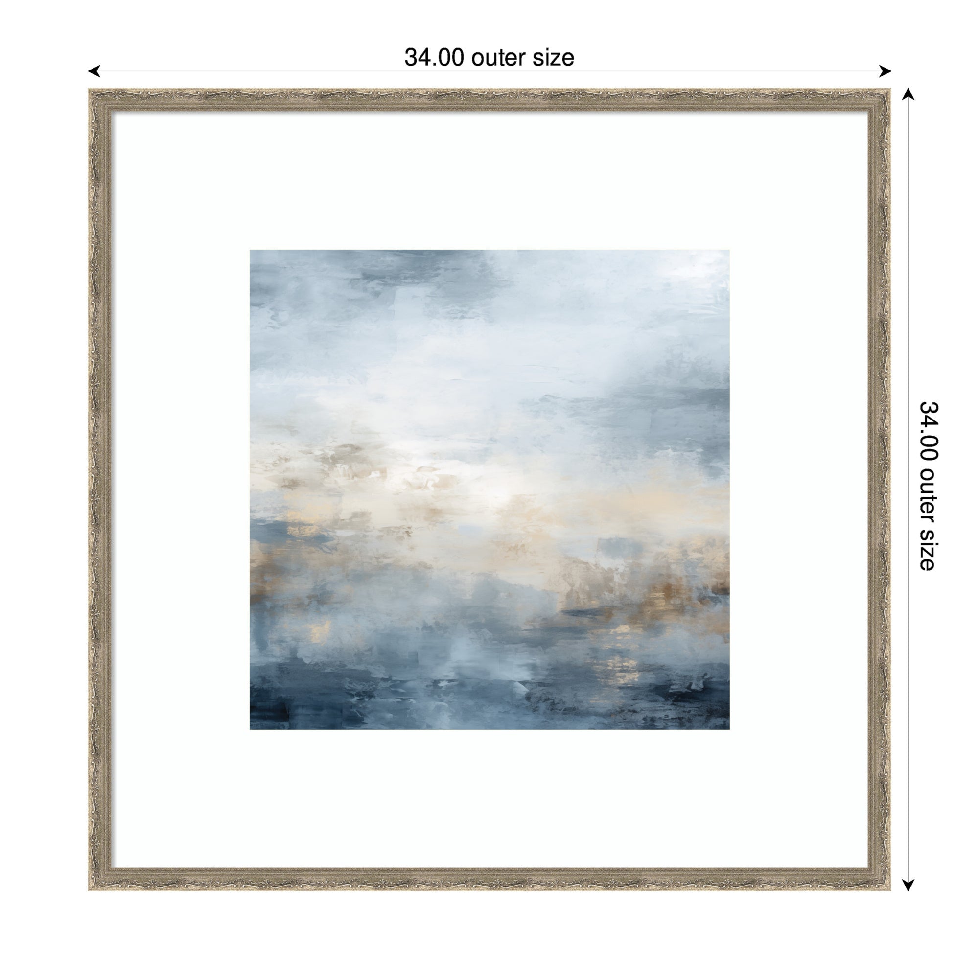 Tonal Abstract Oceanic Nautical Serenity Blue by The Creative Bunch Studio Framed Wall Art Print