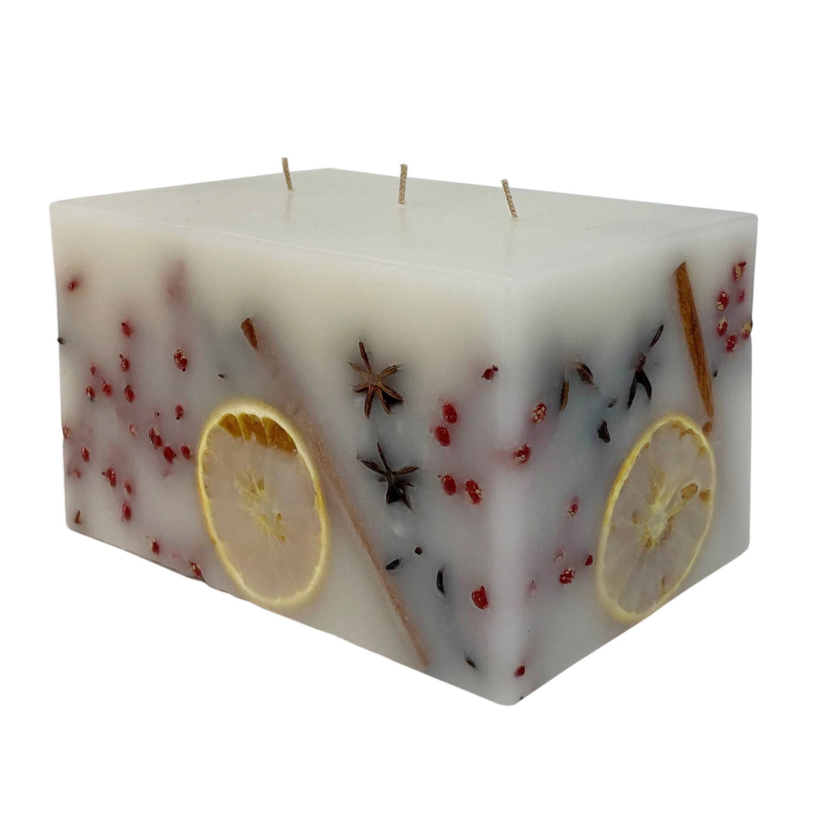 Holiday Memories 3 Wick Brick Botanical Candle