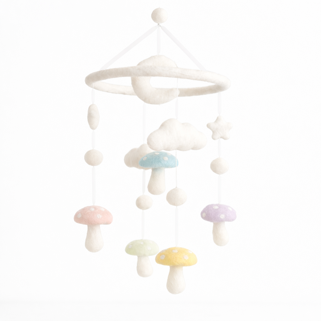 Felt Pastel Mushroom Baby Mobile