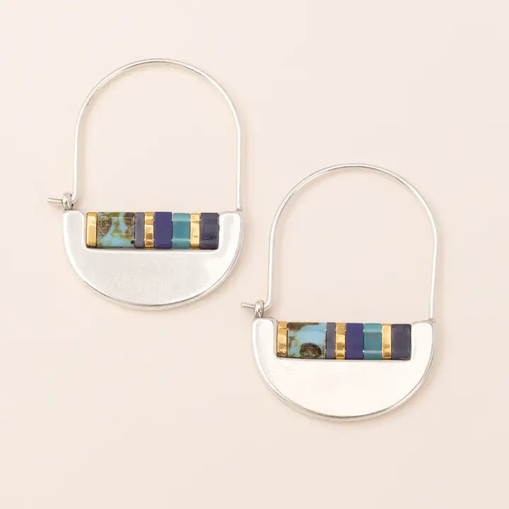 Good Karma Miyuki Cresent Hoop Earrings