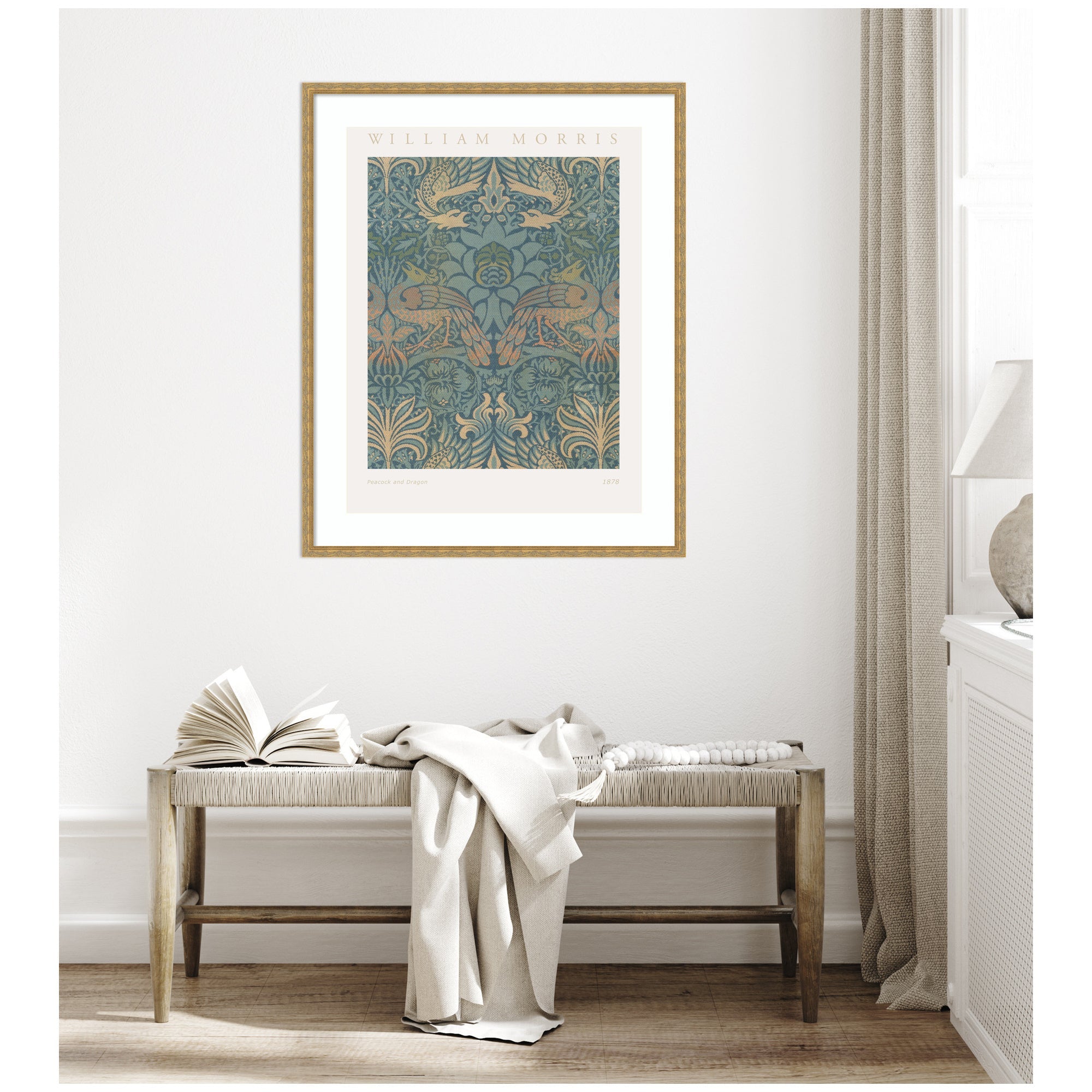 Framed Art Poster William Morris Peacock and Dragon 1878 by The Art Institute of Chicago