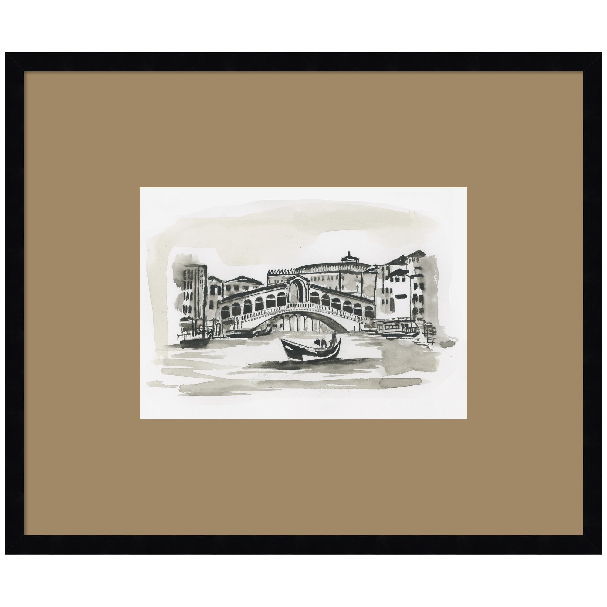 Postcard Venice by Teju Reval Framed Wall Art Print Matted