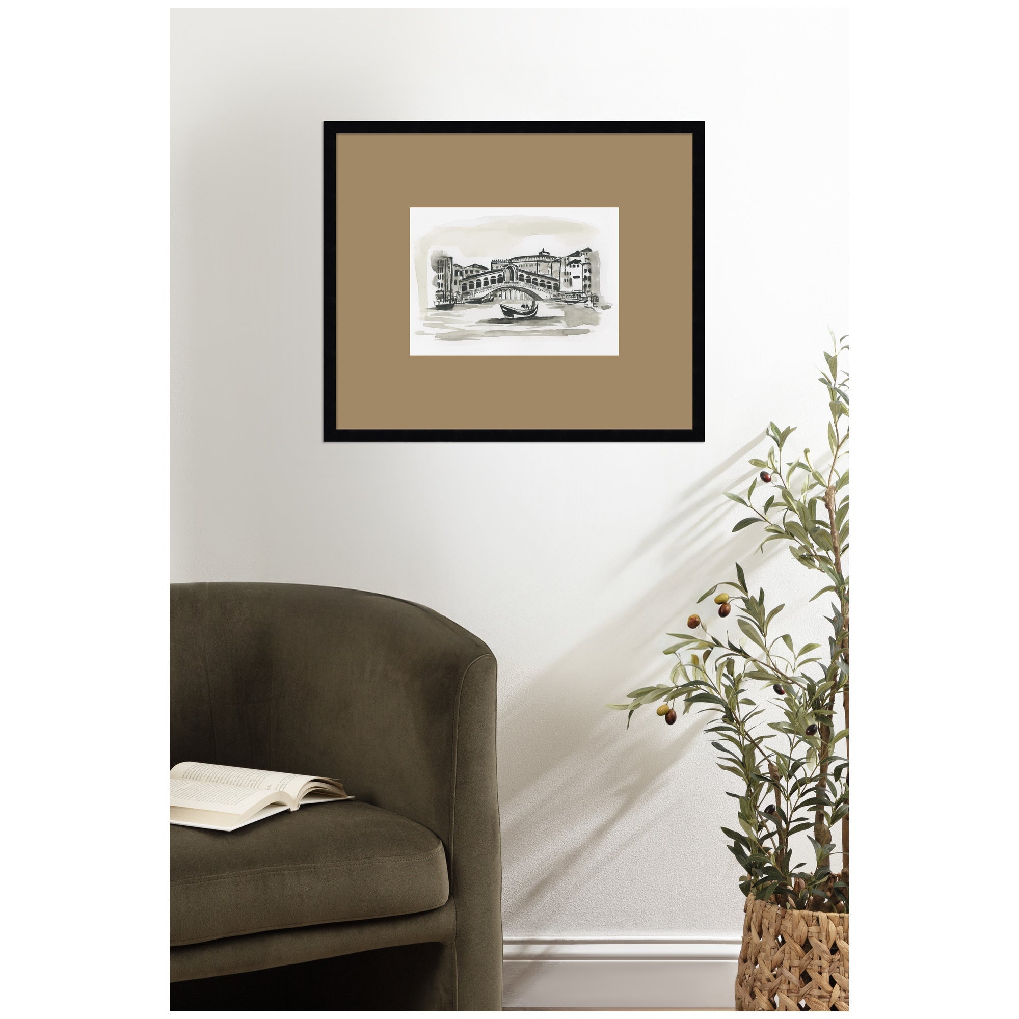 Postcard Venice by Teju Reval Framed Wall Art Print Matted