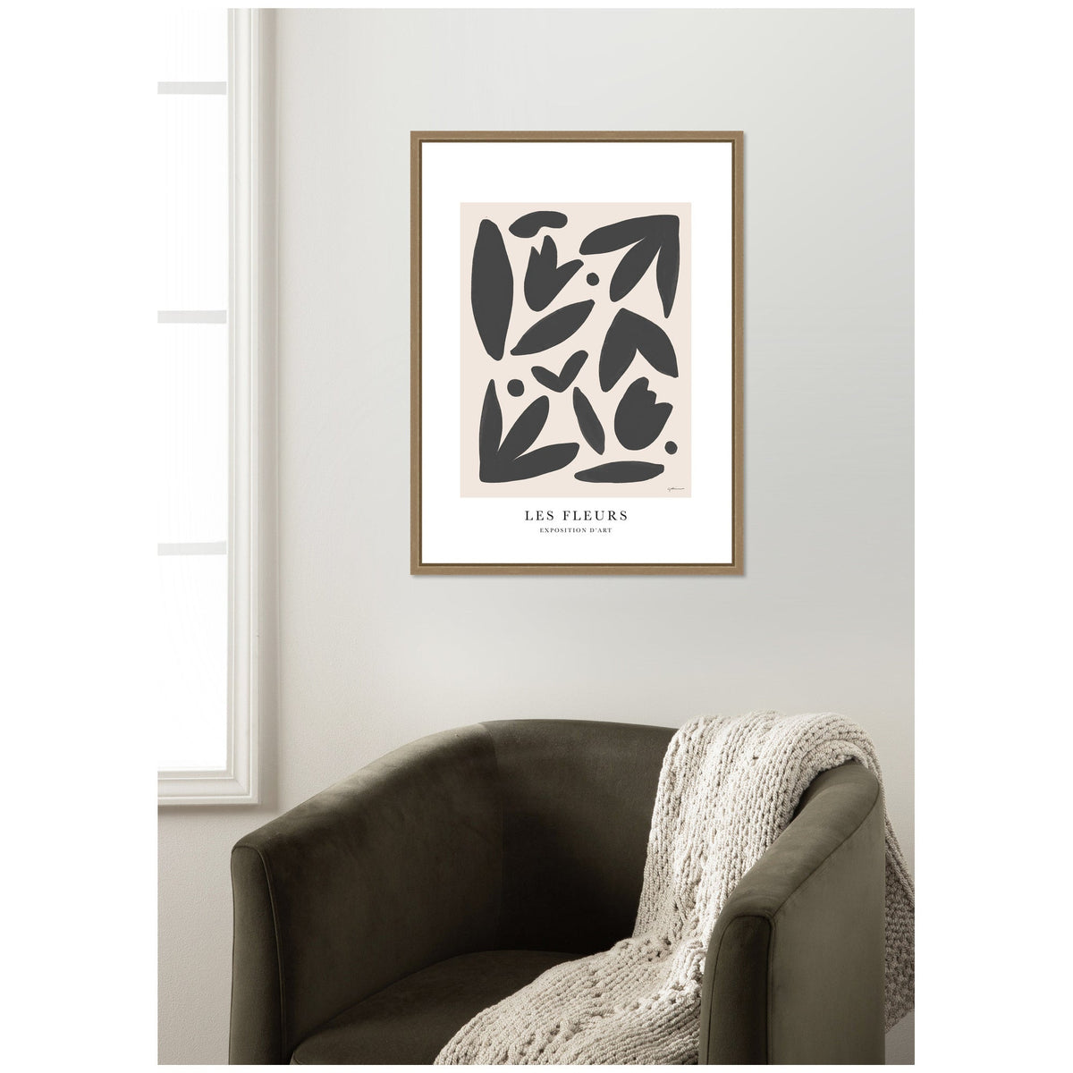 Exposition d Art Les Fleurs by Gabrielly Guedes Framed Canvas Wall Art Print