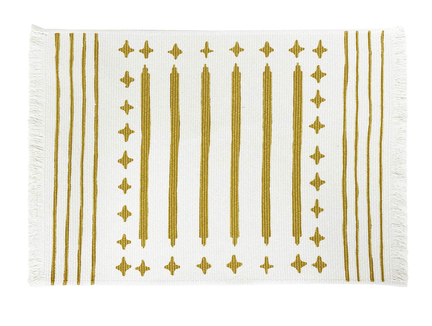 Fennco Styles Diamond Print Braided Cotton Placemats 14" W x 19" L, Set of 4