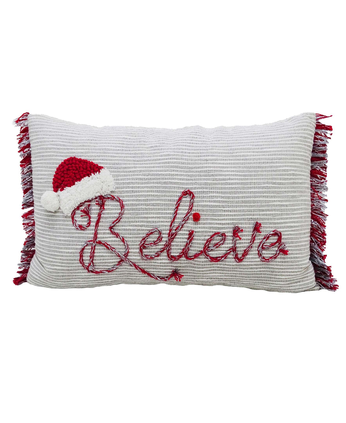 Vibhsa Christmas Throw Pillow for couch- Believe 14" x 24"