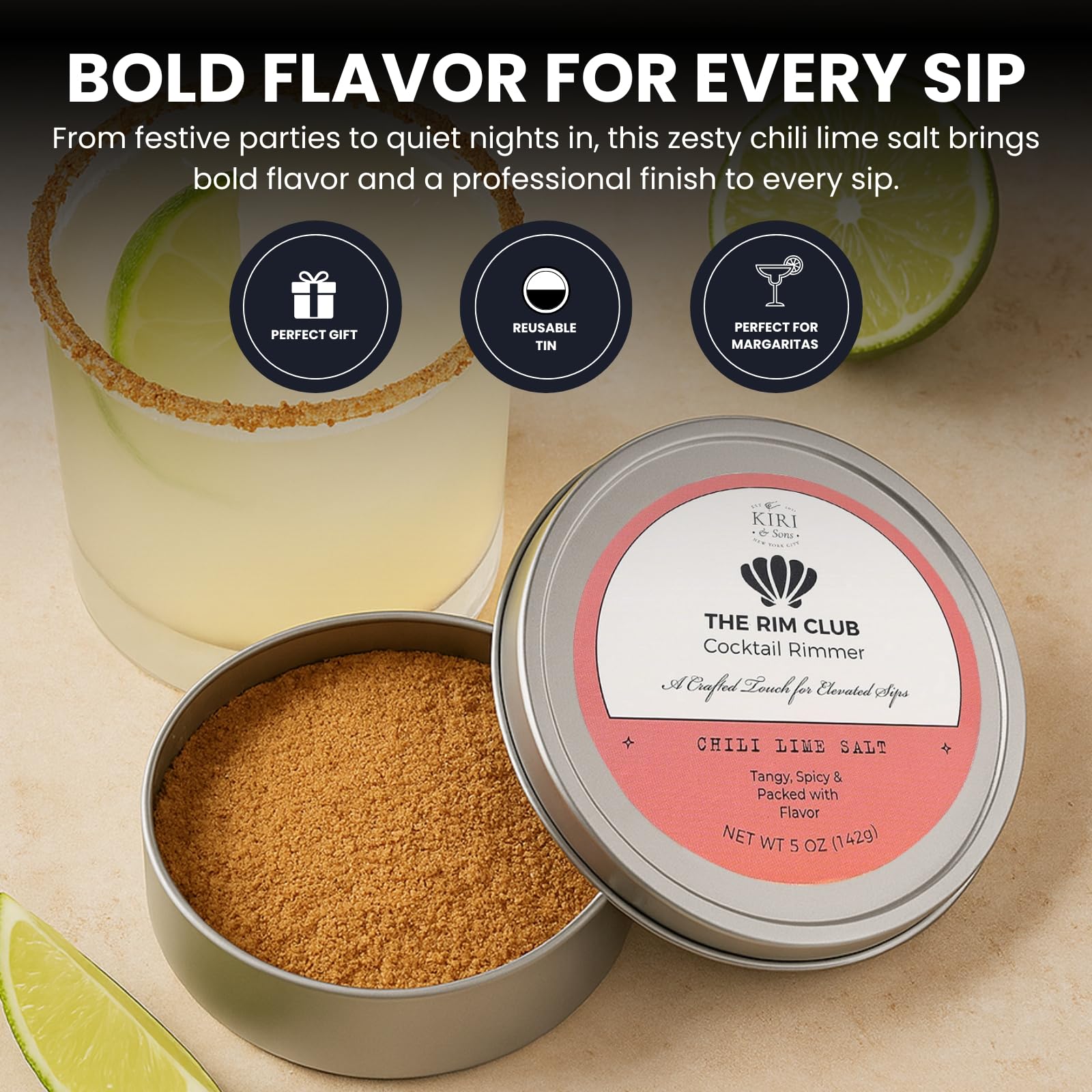 Cocktail Rimmer Salt | Tequila Shots | Spicy Drink Garnish | 5oz