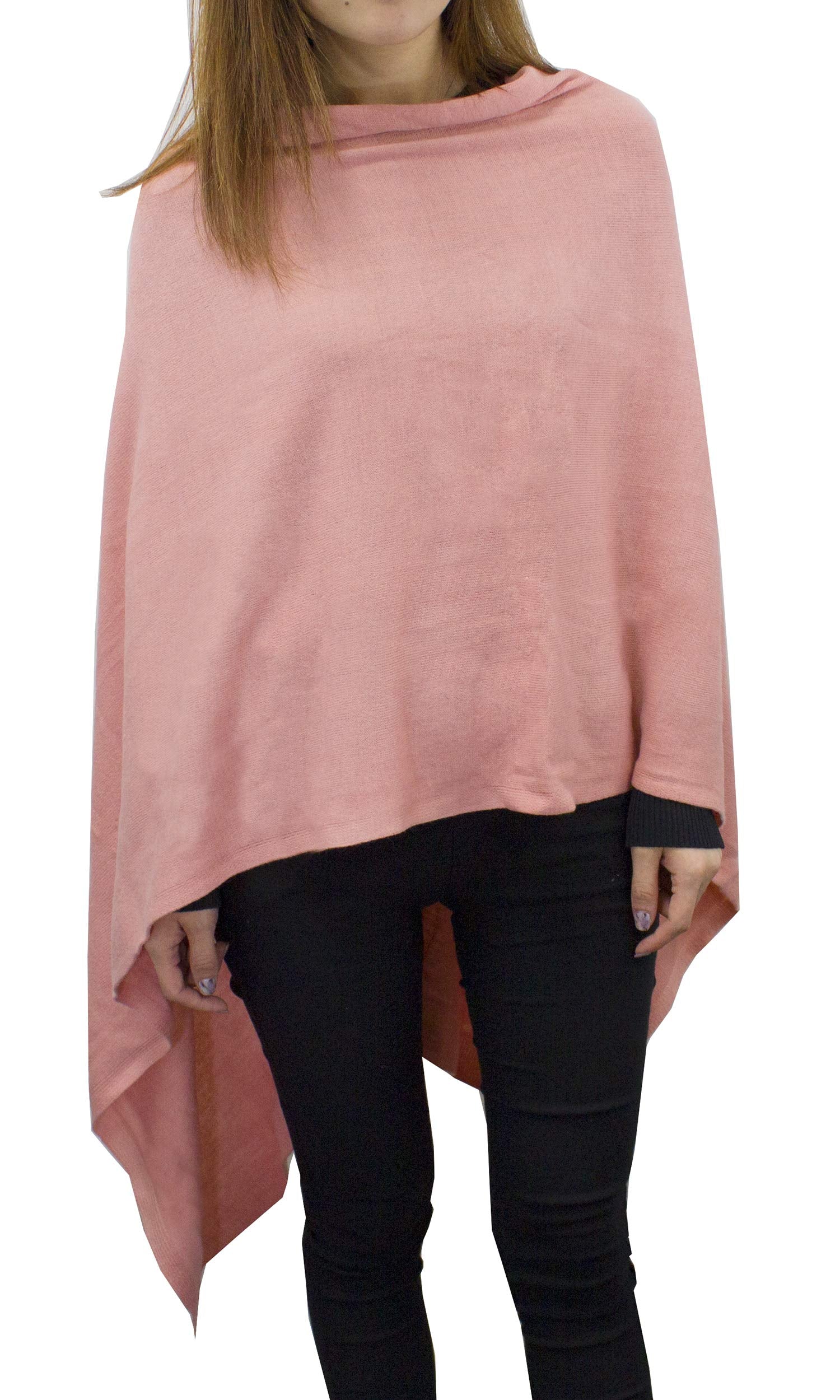stylesilove Women Ultra Soft Knit Poncho Sweater Pullover Cardigan Lightweight Wrap Topper for All Season
